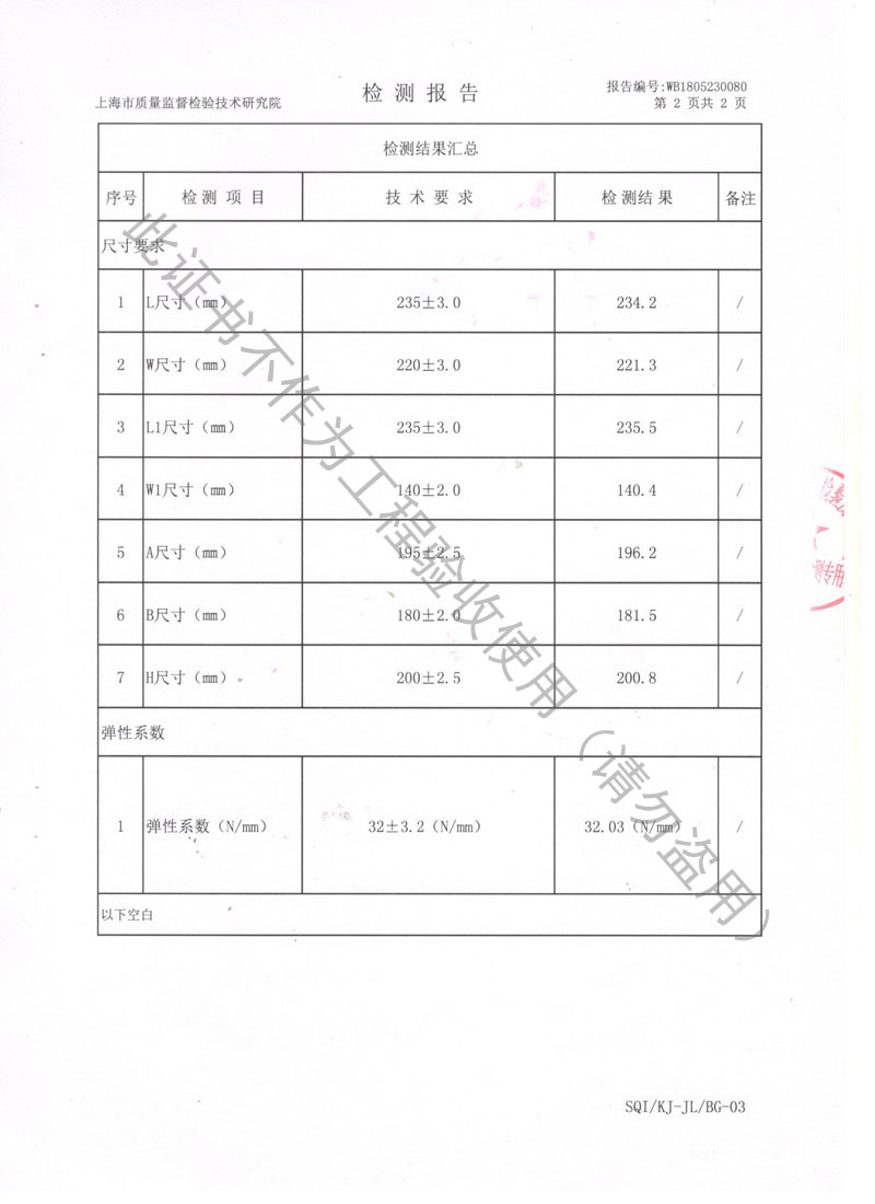 ZTF-2-800型弹簧隔振器检测报告